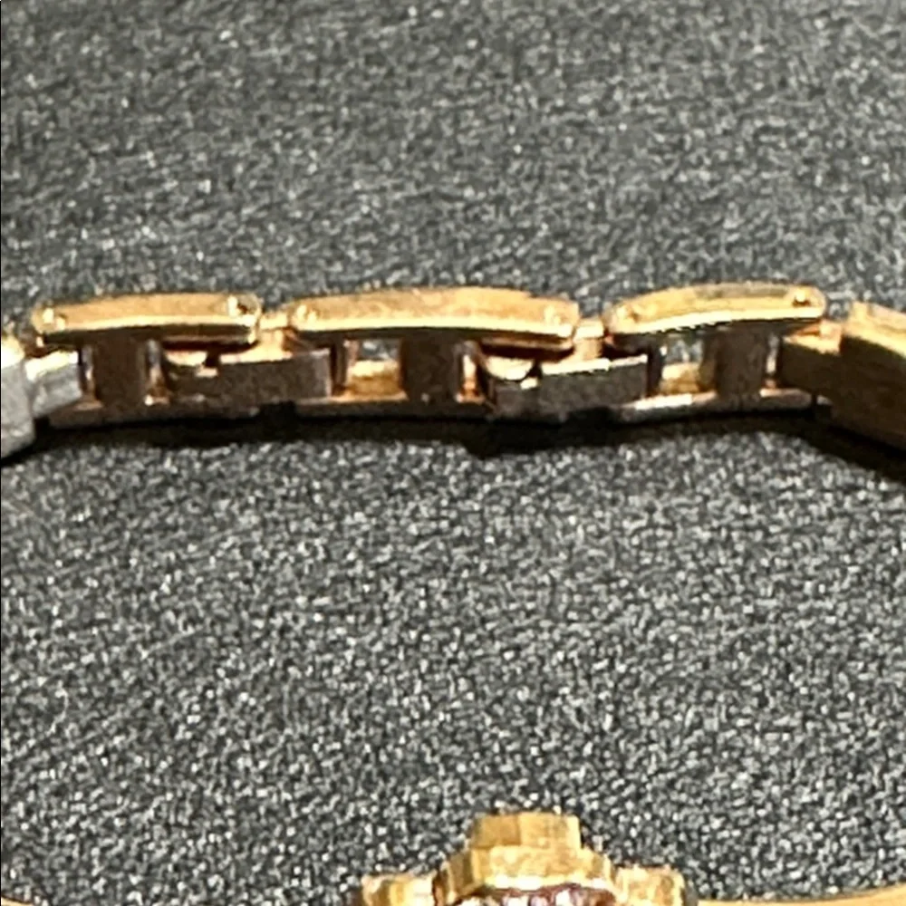 Anne Klein Gold-Tone Camellia Flower Hinged Cuff Bracelet